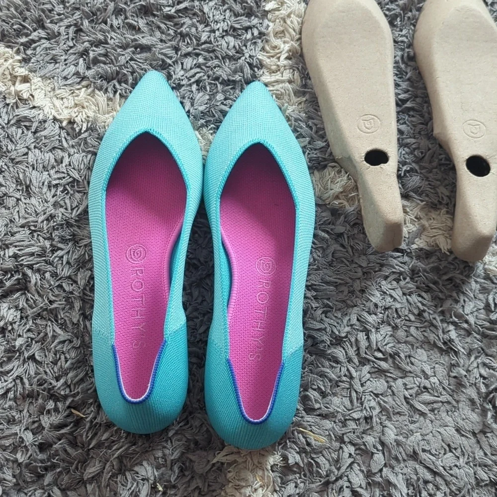 Rothy's Island Blue Pointed Toe Flat Size Women's 10